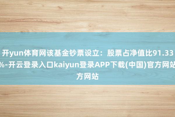 开yun体育网该基金钞票设立：股票占净值比91.33%-开云登录入口kaiyun登录APP下载(中国)官方网站