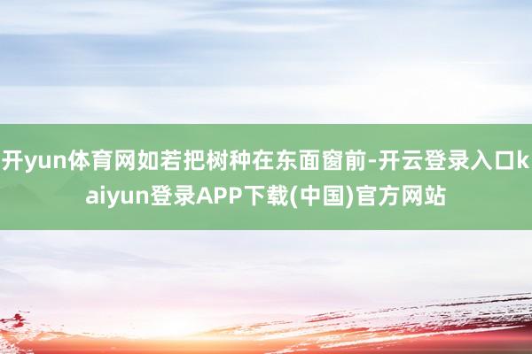 开yun体育网如若把树种在东面窗前-开云登录入口kaiyun登录APP下载(中国)官方网站