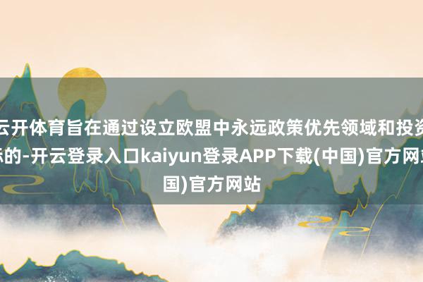云开体育旨在通过设立欧盟中永远政策优先领域和投资标的-开云登录入口kaiyun登录APP下载(中国)官方网站