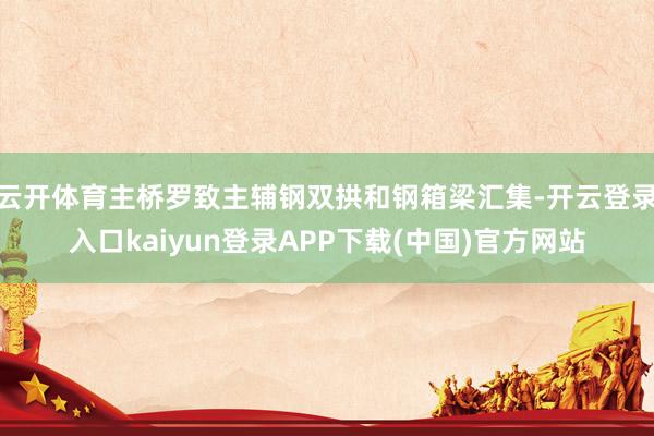 云开体育主桥罗致主辅钢双拱和钢箱梁汇集-开云登录入口kaiyun登录APP下载(中国)官方网站